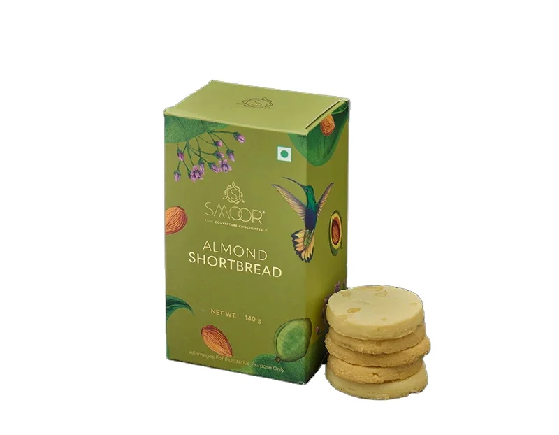 Green Rectangle Eco-Friendly Paper Biscuits Box Custom Printing Snack Packaging Large Single Cookie Box