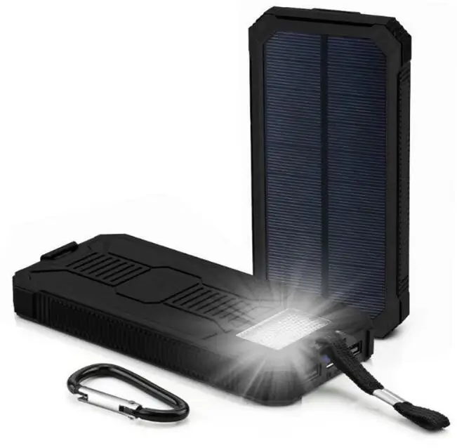 Factory Price ODM OEM Service 2 USB Portable Power Bank Solar  External Solar Powerbank 10000mah