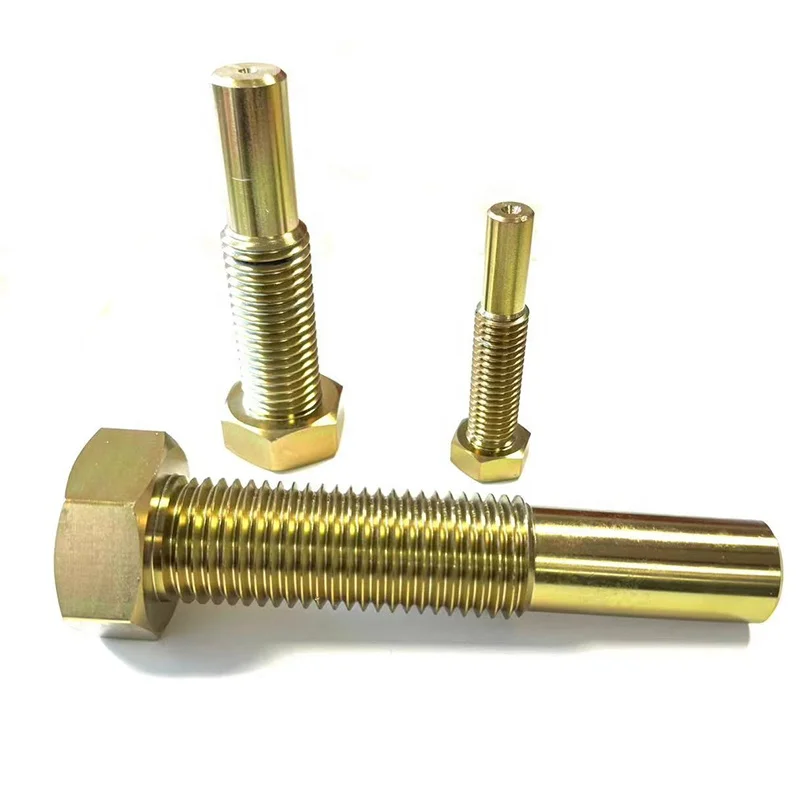 yellow zinc plated half thread hexagon head bolt