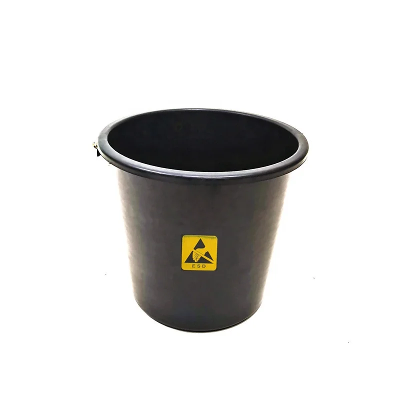 WHOLESALE FACTORY PRICE Antistatic Black Plastic PP Round Dustbin FOR industrial factories office school use