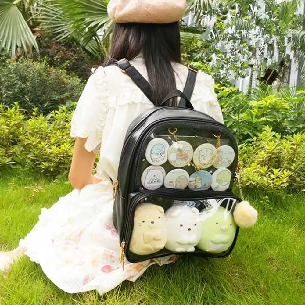 Custom Glitter Pu High Capacity manufacturer Insert Pin Display ita backpack bag With bull head Embroidery