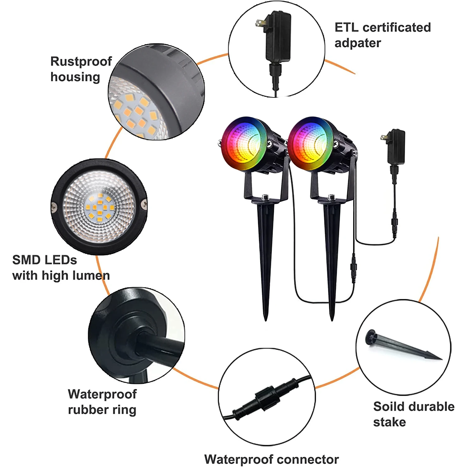 Spain estilo europeo baja tension entrada las casa patio luces de led para la noches