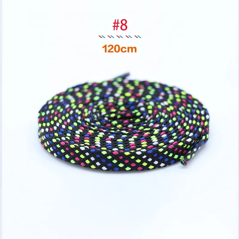 Customizable Metal Tipped Shoe laces Flat Polyester Twill stripe pattern sneakers shoelace