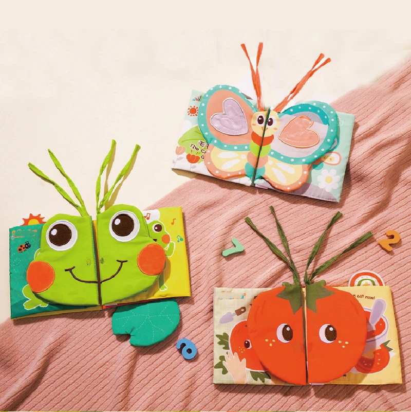 SEEJOYOU Science picture book educational early education cloth book 0-1 year baby Toy baby 3D Cartoon Animals cloth book