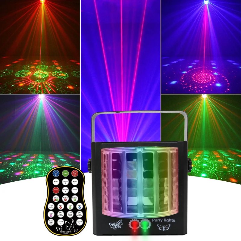 4-Color Mini LED Butterfly Laser Beam Projector Party Light Acclarent Illumination Lazer Lamp Moving Discos Light For Nightclub