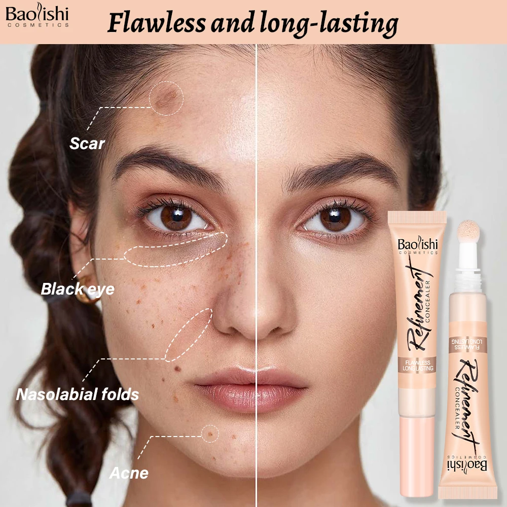 BAOLISHI New Hot Style Hose Concealer with Sponge Brush HeadConcealer Liquid ConcealerCover up blemishes on face
