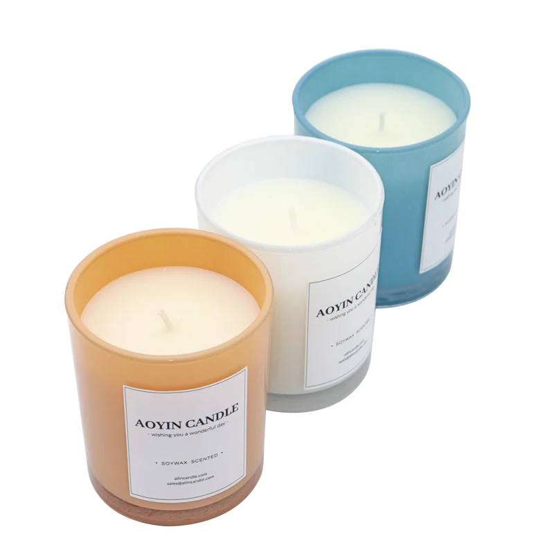 Wholesale Custom Personal Label Luxury Fashionable Glass Jar Candle Soy Wax Scented Candle With Gift Box