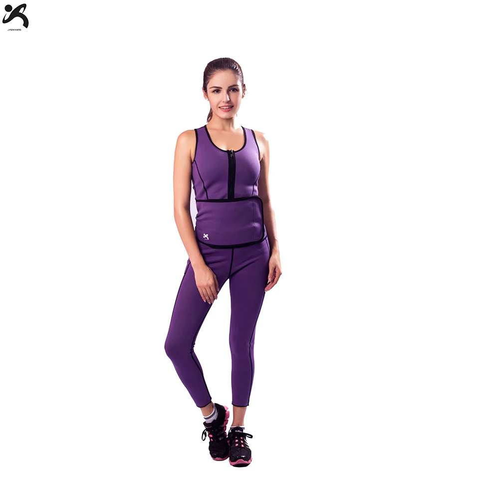 Wholesale Fitness Tummy Trainer Vest Running Sports Yoga Suit Sweat Shaper Suit Fat Burning Loss Waist Trainer Corset