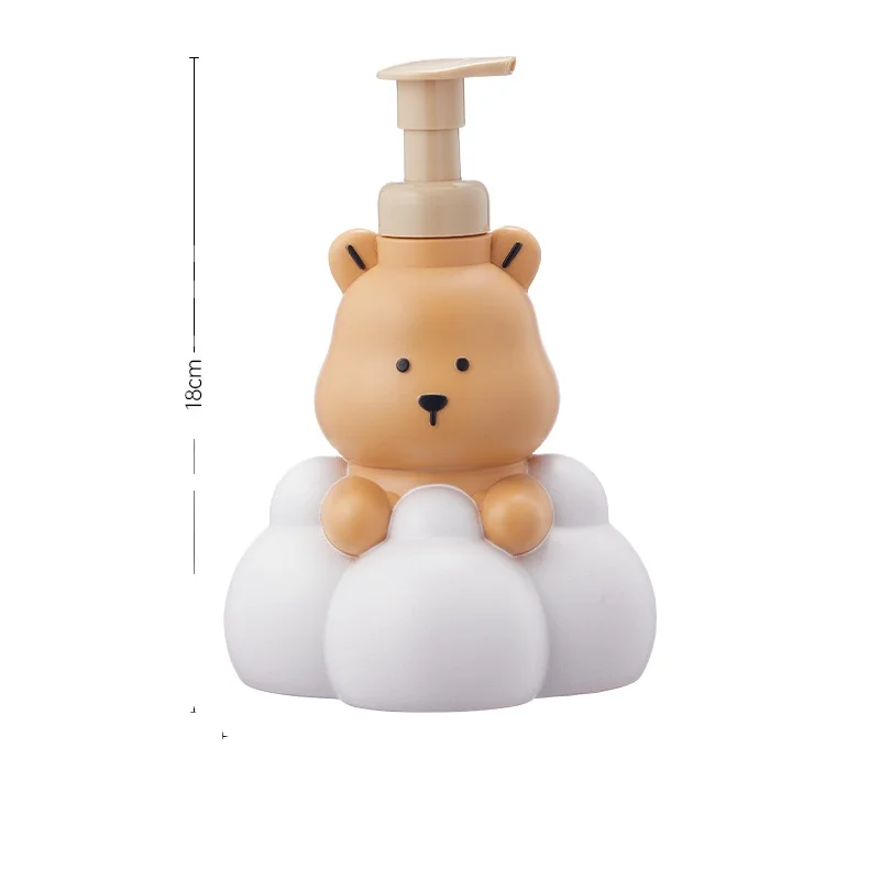 new design cute cartoon cloud Bubble bear 250ml 500ml  Hand Wash Press foaming soap pump Mousse plastic Shampoo bottle for kids