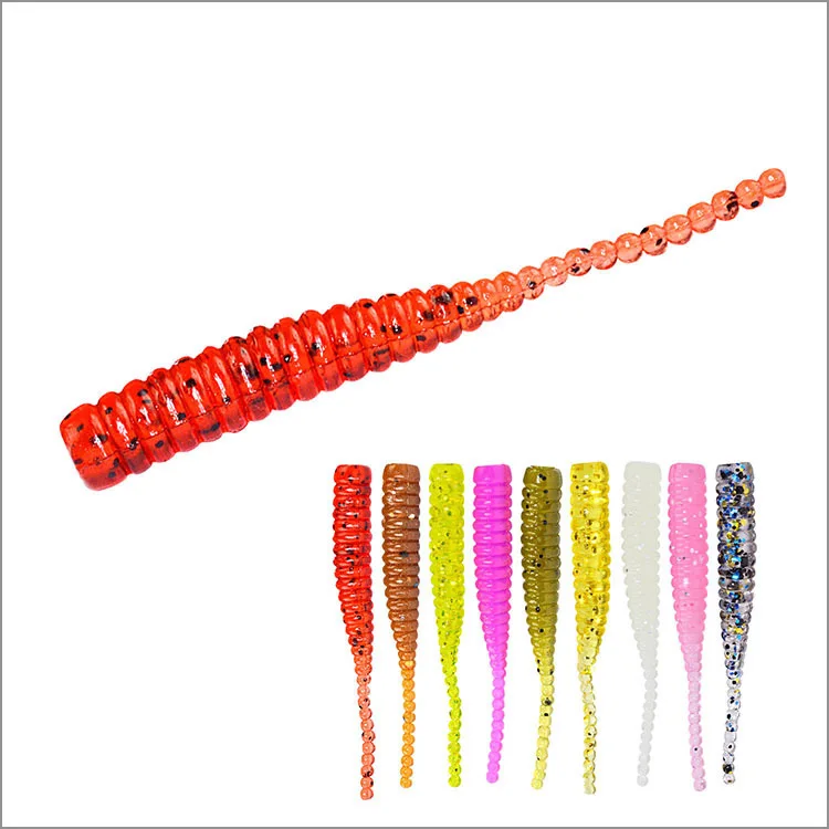15pcs/bag bulk soft plastic fishing lures 3.5cm mini grub worms crappie walleye bass trout soft bait glow swimbait lure