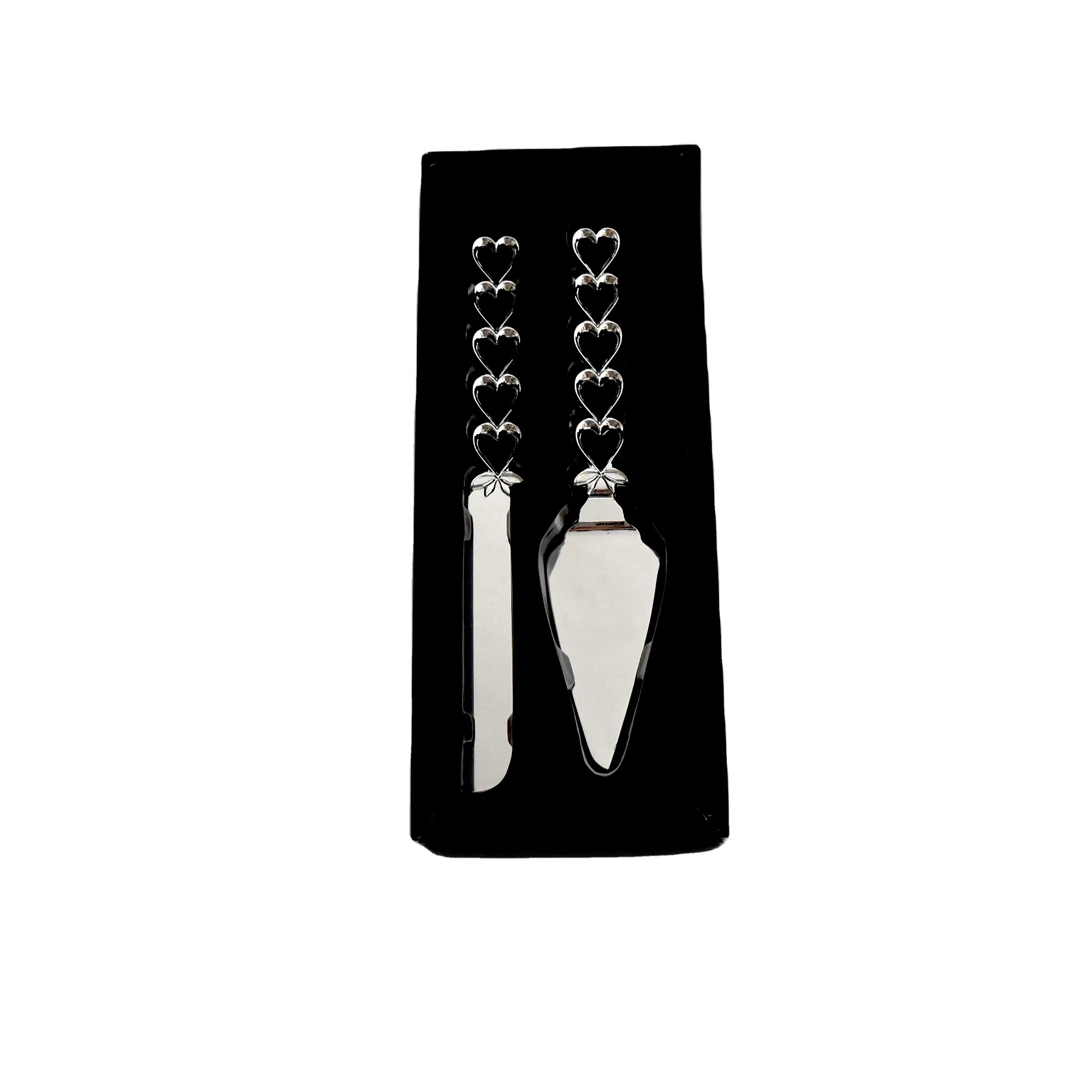 Steel wedding cake cutting knife kitchen silver cake shovel cutter set