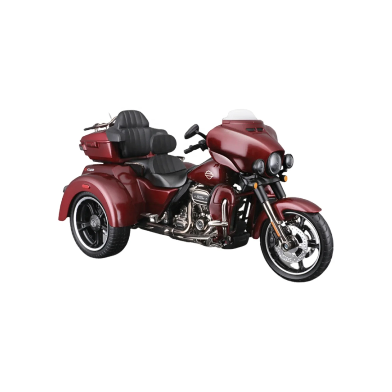 Cross Border Hot Selling 1:18 Three Wheeled Motorcycle Model Durable Die-Casting Metal Three Wheeled Motorcycle Toy