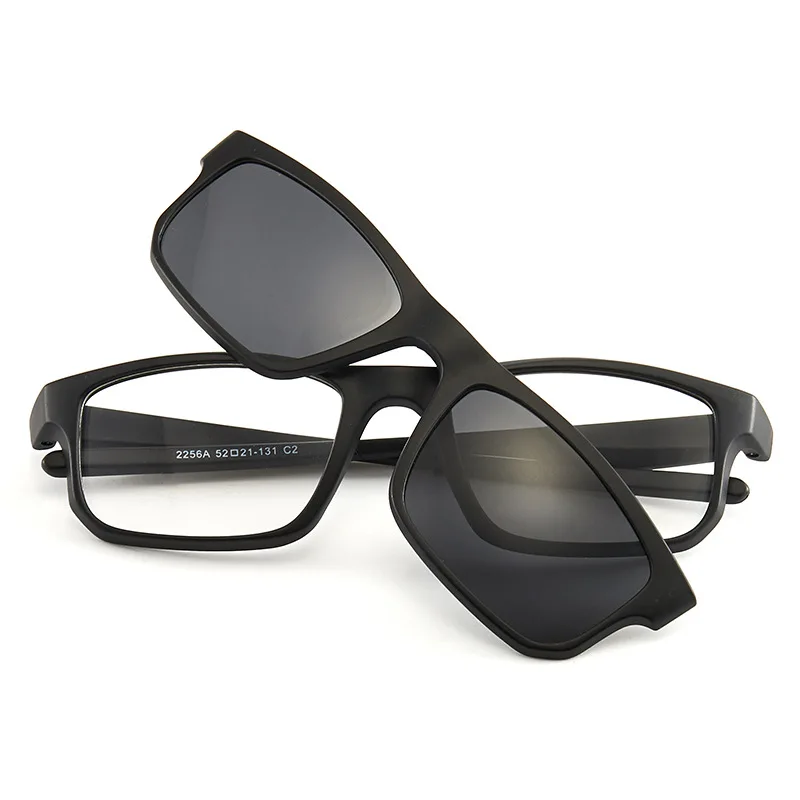 New Wholesale UNISEX  Clip-on TR90 Frame 5 in 1 Polarized PC lens fashion men glasses  women Sun glasses