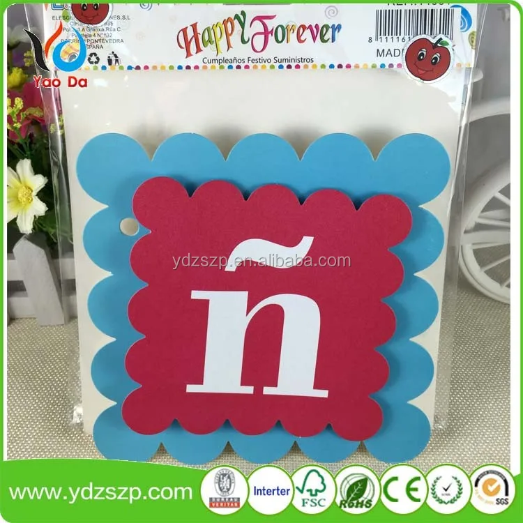 Eco-friendly Promotion Printed PE/Paper/Non-woven/Fabric Paper String Bunting Flag Banner