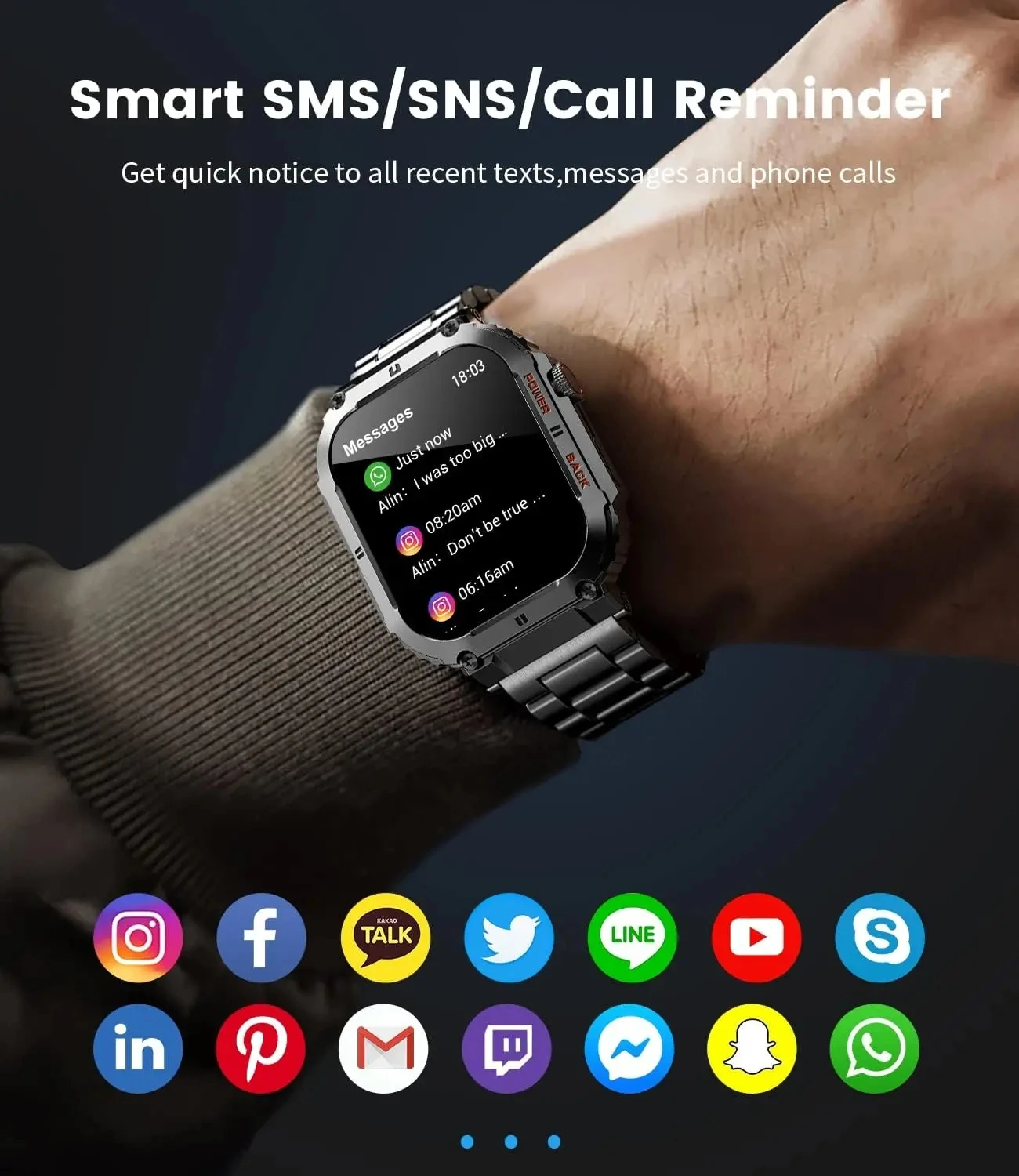 Smart Watch for Men with OEM Reloj Inteligente Fitness Tracker 1.96 Inch BT Call Smart Watch Man full touch screen Long standby