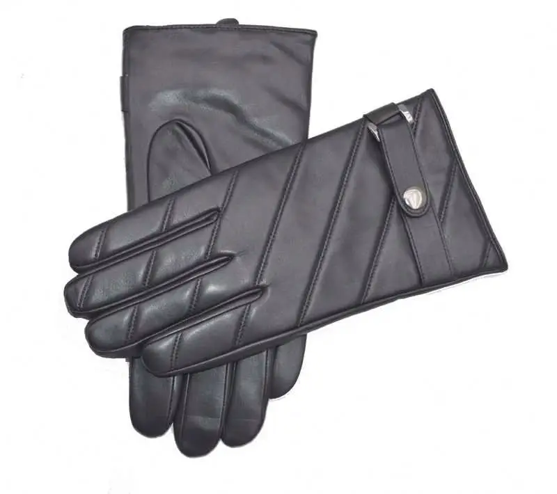 China manufacturer factory price custom made natural leather gloves fur ball warm winter gloves