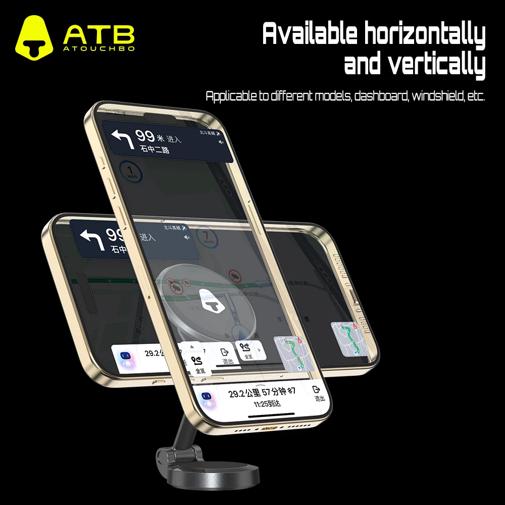 ATB Zinc Alloy Magnetic Car Phone Holder 360 Rotation Dashboard Magnetic Phone Holders for Car