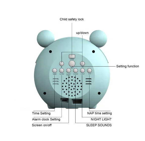 Hot Selling Cartoon Frog Digital Children SleepTraining Alarm Clock