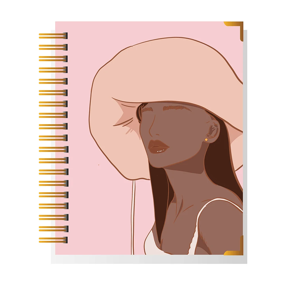 High Quality Hardcover Paper Spiral Bound Custom Journals Self Care A5 Notebook for Black Women Girls