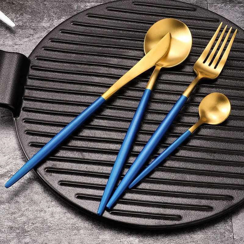 
Luxury Gold Flatware Set Stainless Steel Stain Cutlery Set 