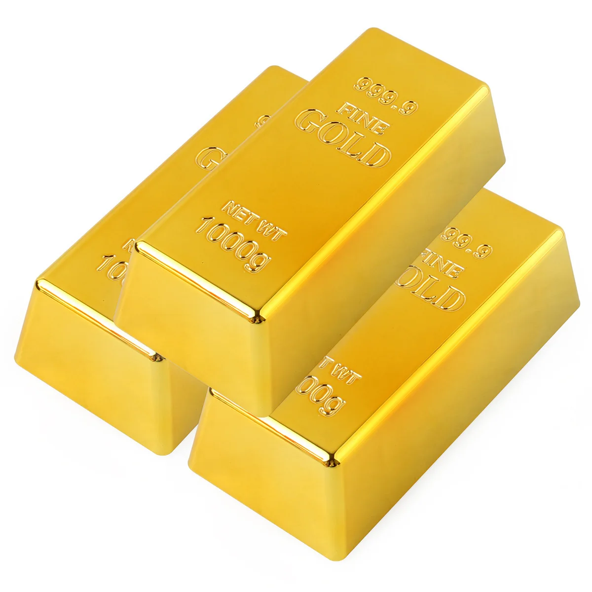 New Product Hot Selling Halloween Pirate Party Faux Durable Abs Artificial Gold Bars For Stage Decoration