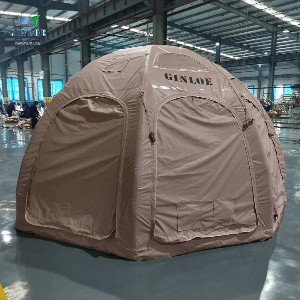 9sqm automatic opening outdoor dome inflatable tent with connecting car tent