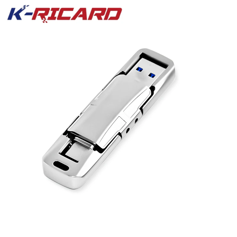 High Quality 2 in 1 USB Flash Drives Metal Usb 3.0 Stick Pen Drive OTG Pendrive 8 16 Gb 16gb 32gb 64gb 128gb