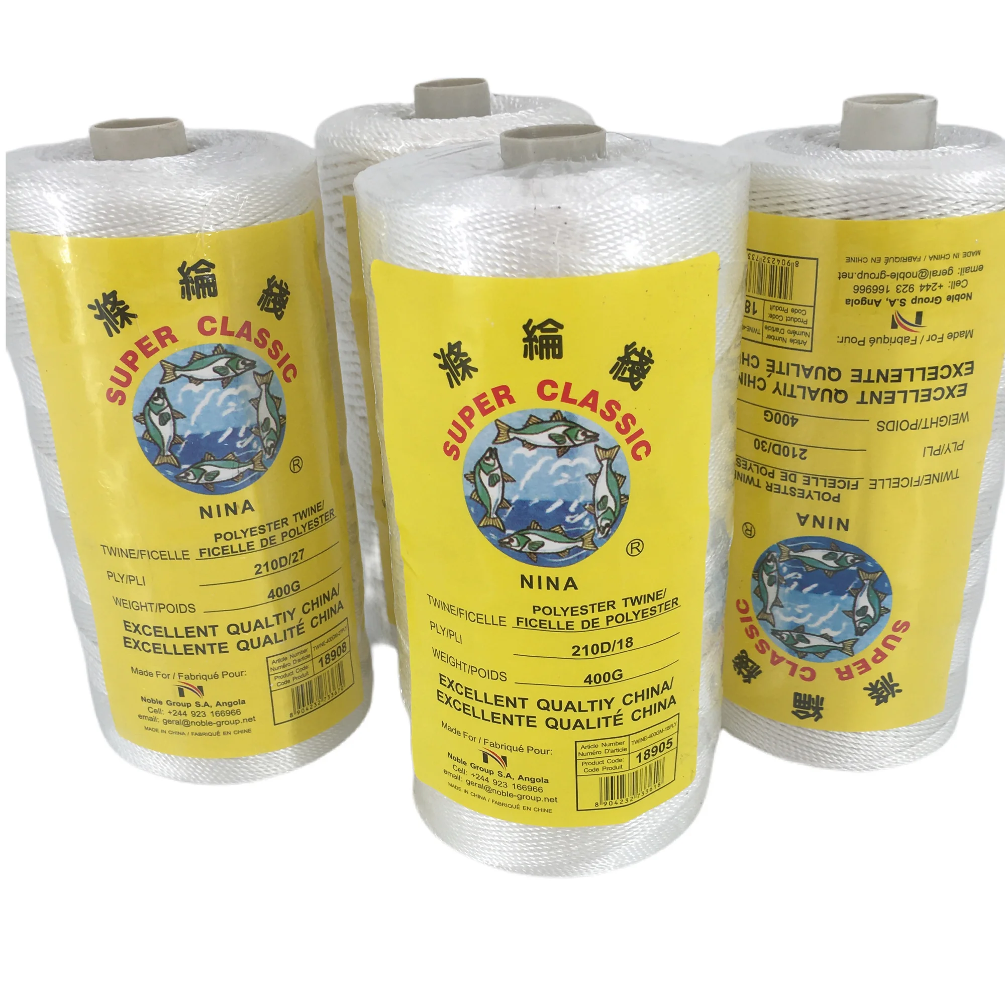 100% polyester multifilament fishing twine ring spun twisted nylon twine 210D