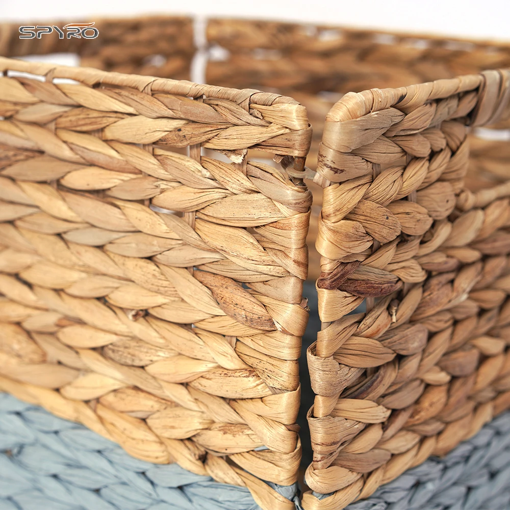 Cheap price wicker woven water hyacinth storage basket diaper caddy organizer for baby