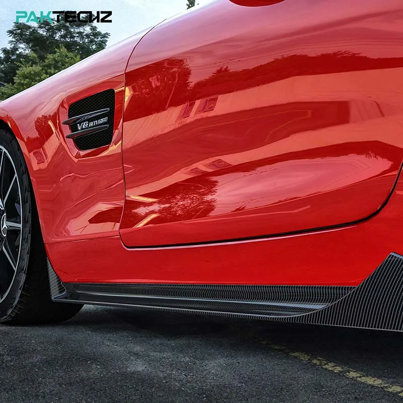 Genuine Paktechz Carbon Fiber Parts Body Kit Side Skirts for Mercedes Benz AMG GT GTS C190 2014-2018