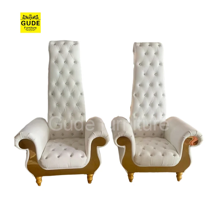 Luxury Wooden Wedding Decoration Furniture Children King Throne High Back Chairs