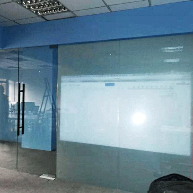 PDLC Projection Wall Curtain Smart Home Building White Dimming Privacy Glass Decorative Film Windows Laminated Electronic Glass