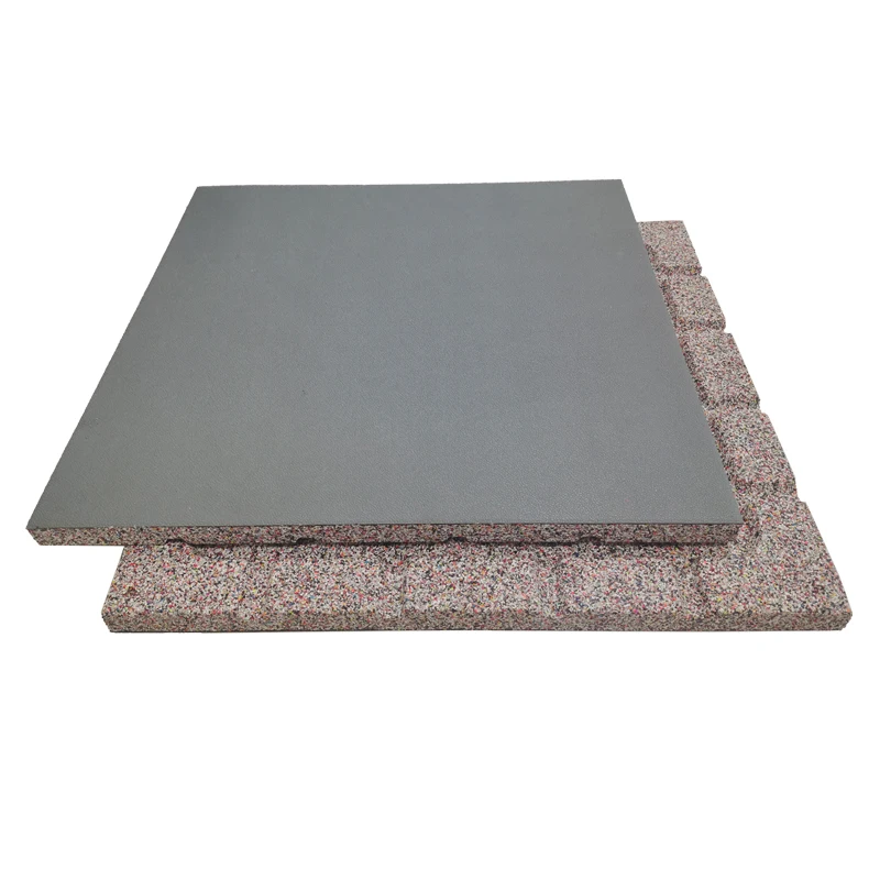 Water-Proof Easy to Clean Rubber Flooring Tiles GYM Rubber Mats Grey Color 10MM 15MM 20MM