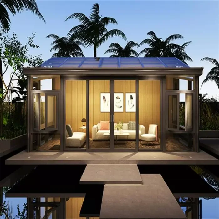 Sun Room Solution Glass Sunroom Garden Room Prefab Four Season Solarium Hollow  Aluminum  Sun House