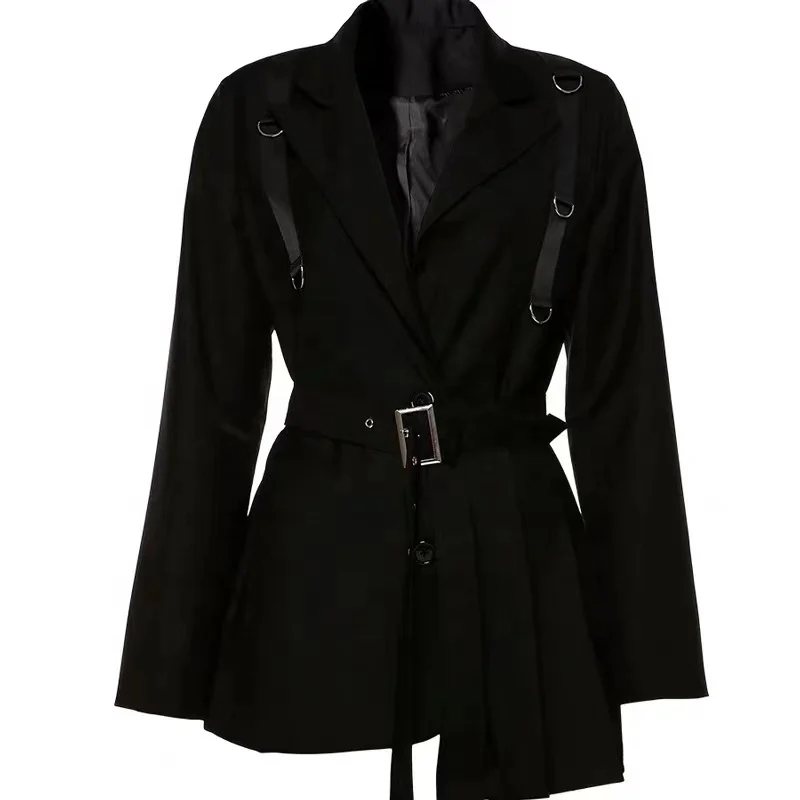 OUDINA Fashion Style Design Sense Female Casual Midi Blazer Dresses Suit Jacket Women Blazers