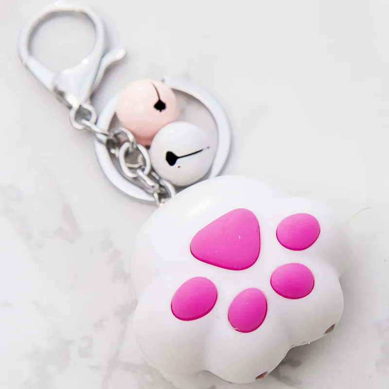 Cartoon Cute Keychain Cat Paw Feet Key Chain Sound Light LED Flashlight Key Ring Holder Figure Pendant keychain