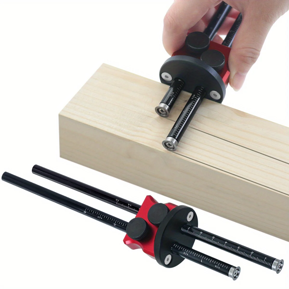 Double Head Wheel Marking Gauge - Aluminum Alloy Parallel Line Drawing Tool Woodworking Marking Scriber Ruler Diy Tools