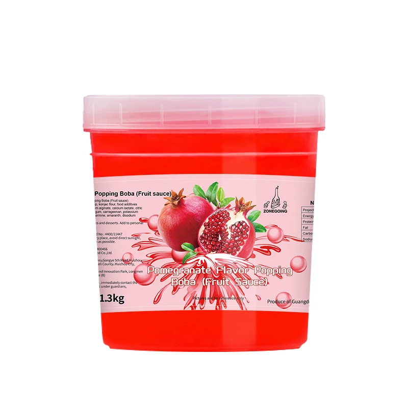 boba supplier wholesale 1.3kg pomegranate fruit boba pearls for bubble tea bubble tea