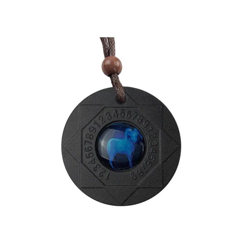 
Aries pattern volcanic stone pendant Quantum Black Necklace Scalar Orgon Energy neg ions EMF Protection Quantum Pendant 