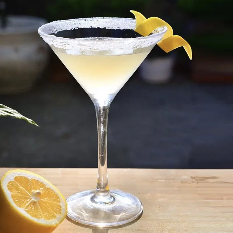 Unique Crystal Stemmed Glassware Set Tall Martini Margarita Mixing Colored large cocktail glasses