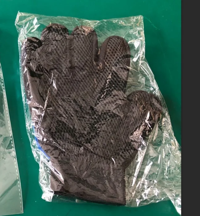 
Private label logo pet grooming bathing tool dog five finger deshedding dog brush 