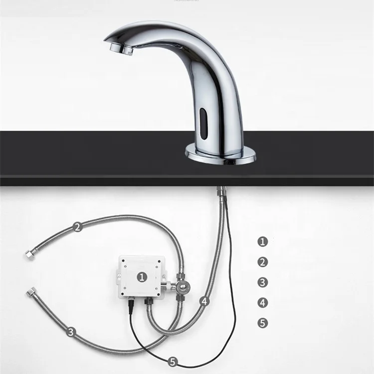 Touchless Basin Faucet Sensor Control Box Infrared Sensor Solenoid Valve Battery Case Power Adapter