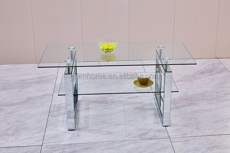 Modern decor living room furniture centre glass style square coffee side table minimalist glass table for home coffee table