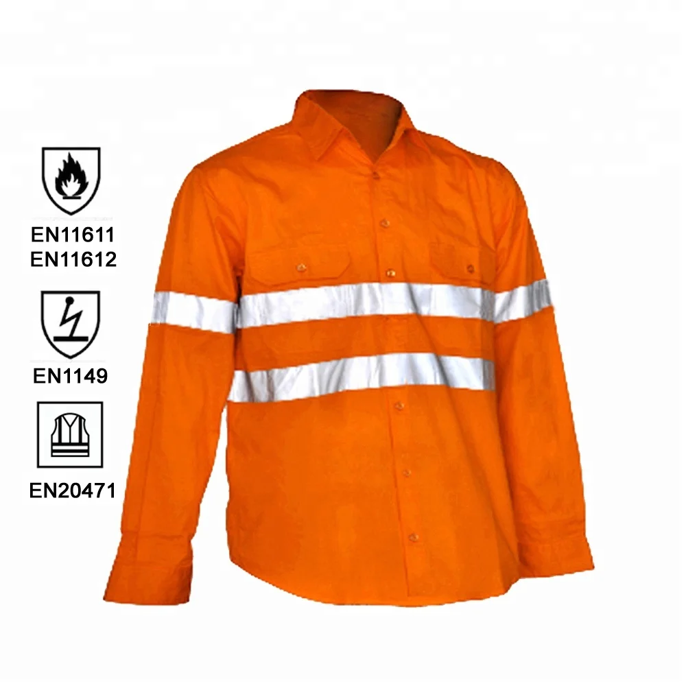 Custom Orange Safety clothing work fireproof FR jacket