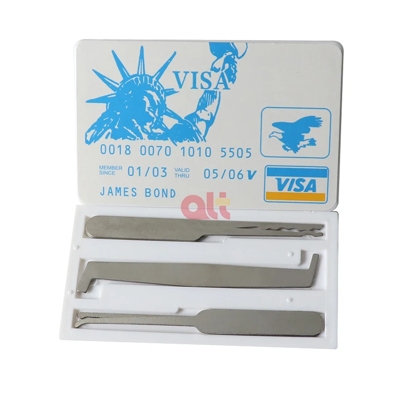 17Pcs Locksmith Picks Supplies Lock Picking Tools Set And Visa James Bond 007 Credit Card Lock Pick Tool With Practice Lock