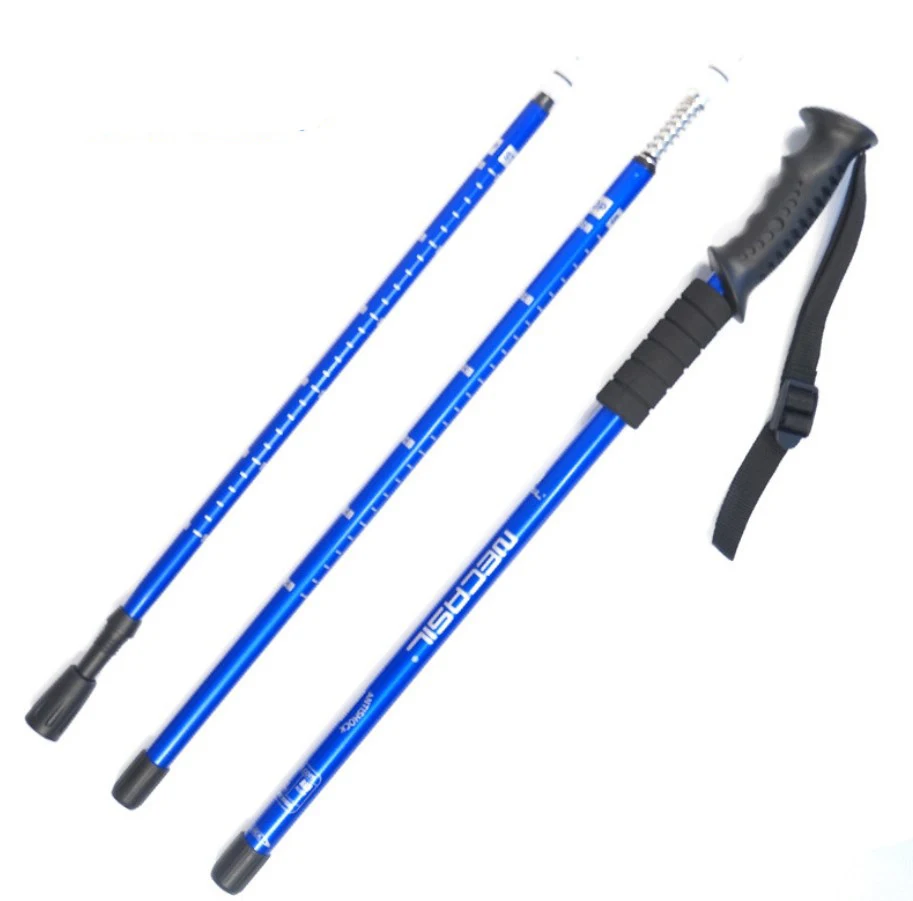 walking stick Trekking poles telescopic baton nordic Aluminum ski camp hiking poles crutches walking cane