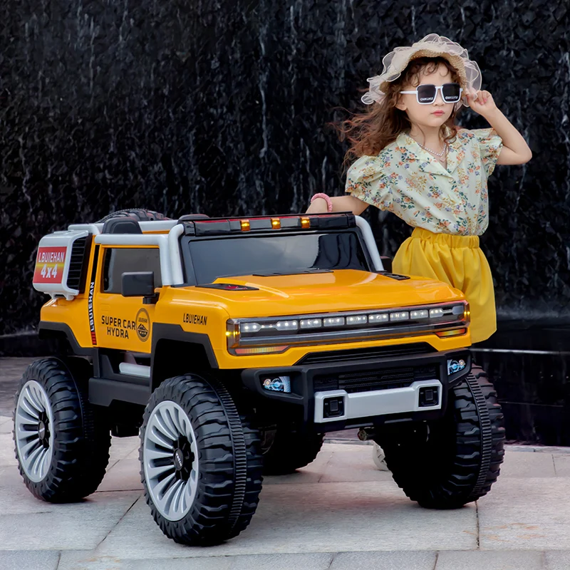 Four drive 12v 7A battery 2 Seats Electric Car Kids Off Road Children Baby Toy Car Ride On Car For Kids To Drive remote control