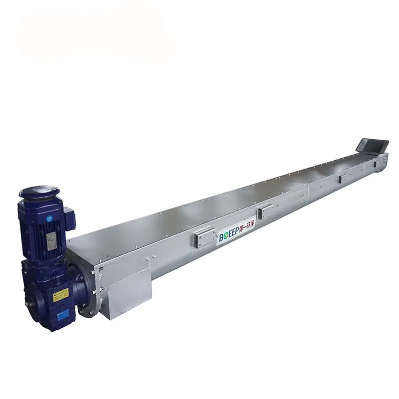 Shaftless stainless steel Sludge Cake inclined screw conveyor system for waste water treatment plant