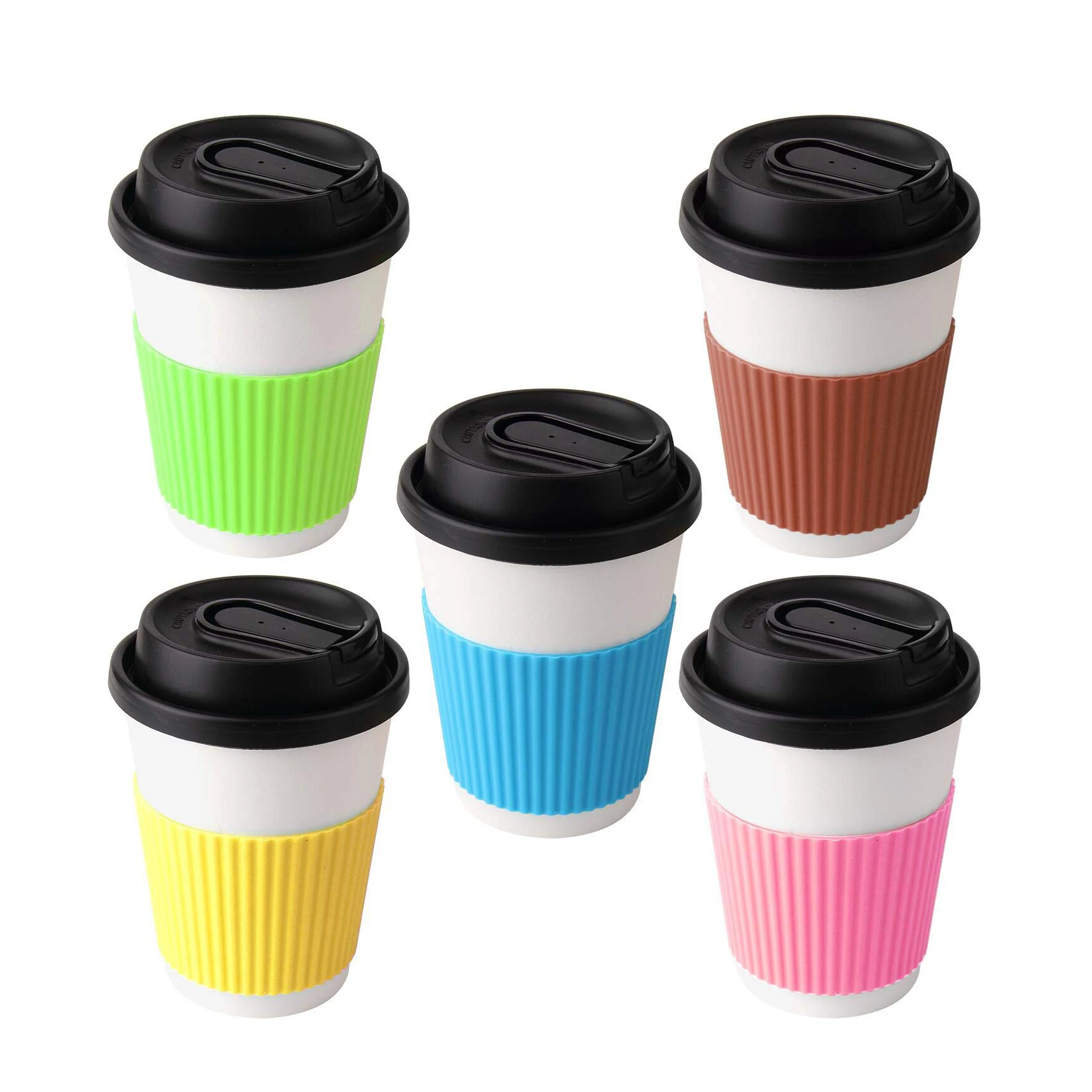 Hot Sell Take-Away Silicone Cup Sleeve Heat-Resistant Water Bottle Reusable Glass Mug Coffee Cup Sleeve Silicone For Custom