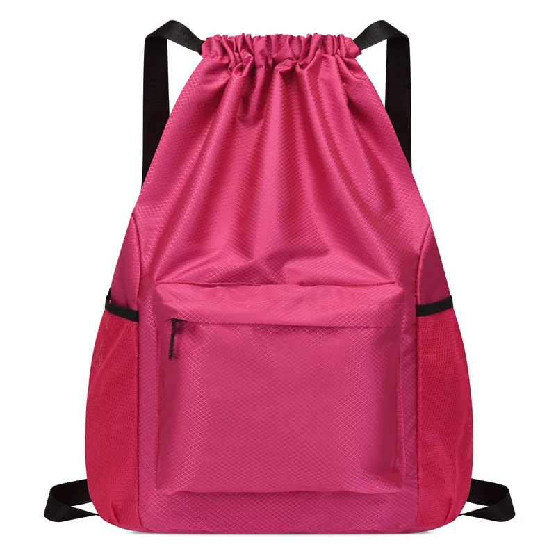 HOT Casual String Knapsack Fashion School Gym Drawstriing Bag with zipper Custom Drawstring backpack for sport